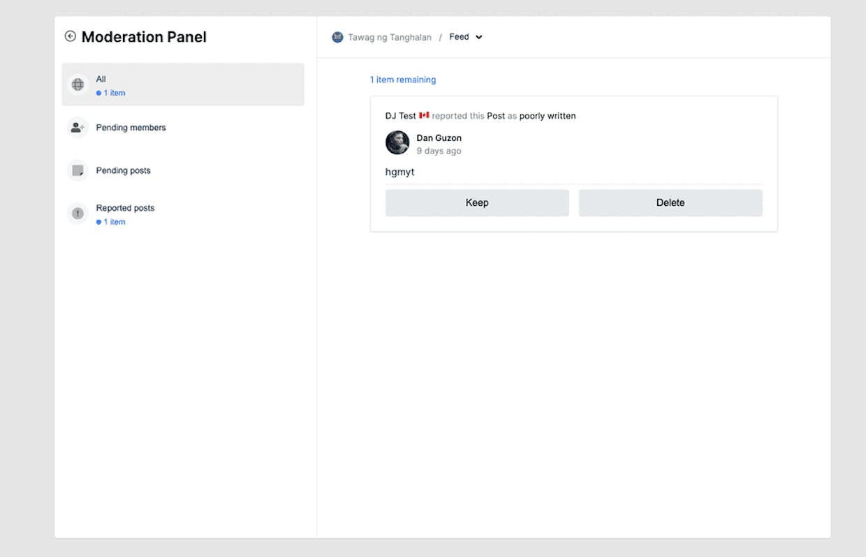 Could users report harassments or inappropriate posts?