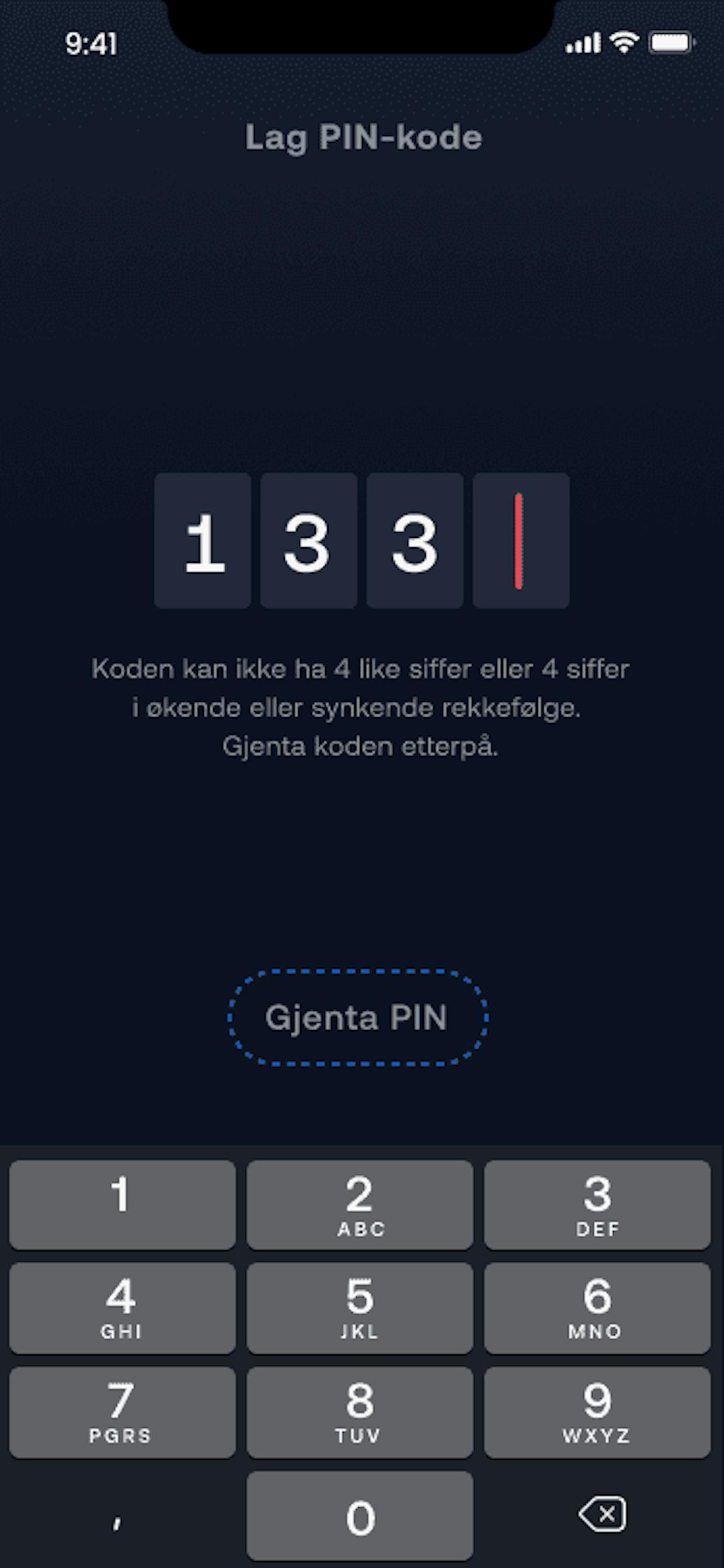 Går det an å bestemme/sette PIN-koden selv? Og…. Jeg blir kastet ut når jeg prøver å endre kontonavn. Hva gjør jeg feil?