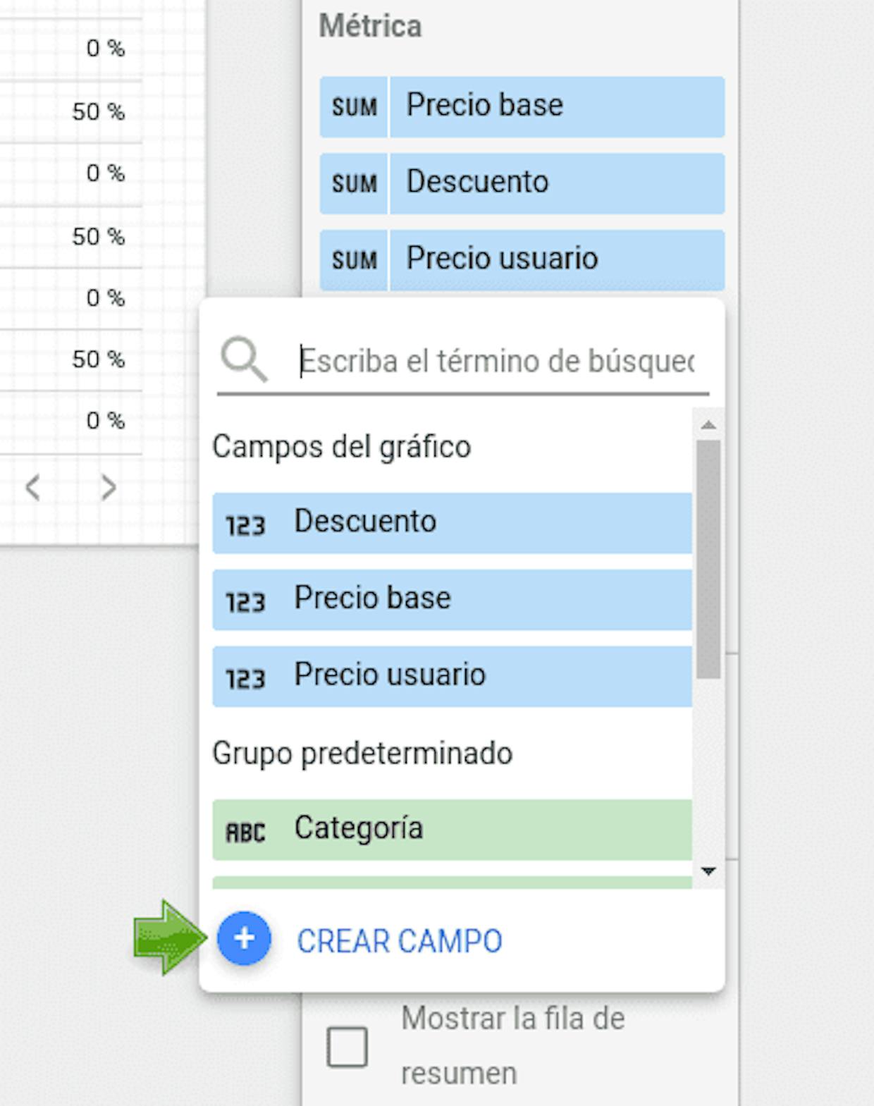 Creación de un campo calculado a nivel de control