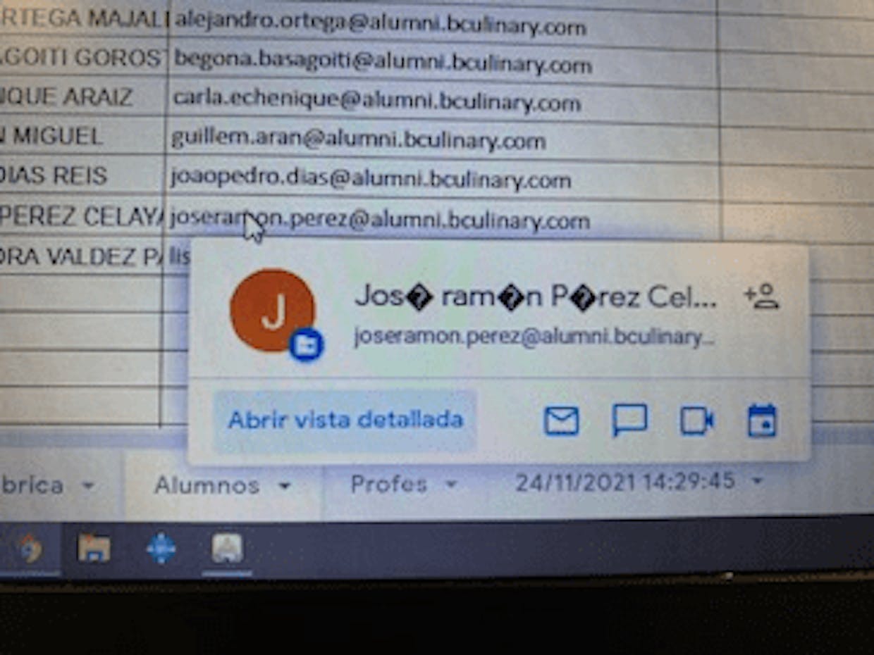 Error en el envío de los resultados a los alumnos
