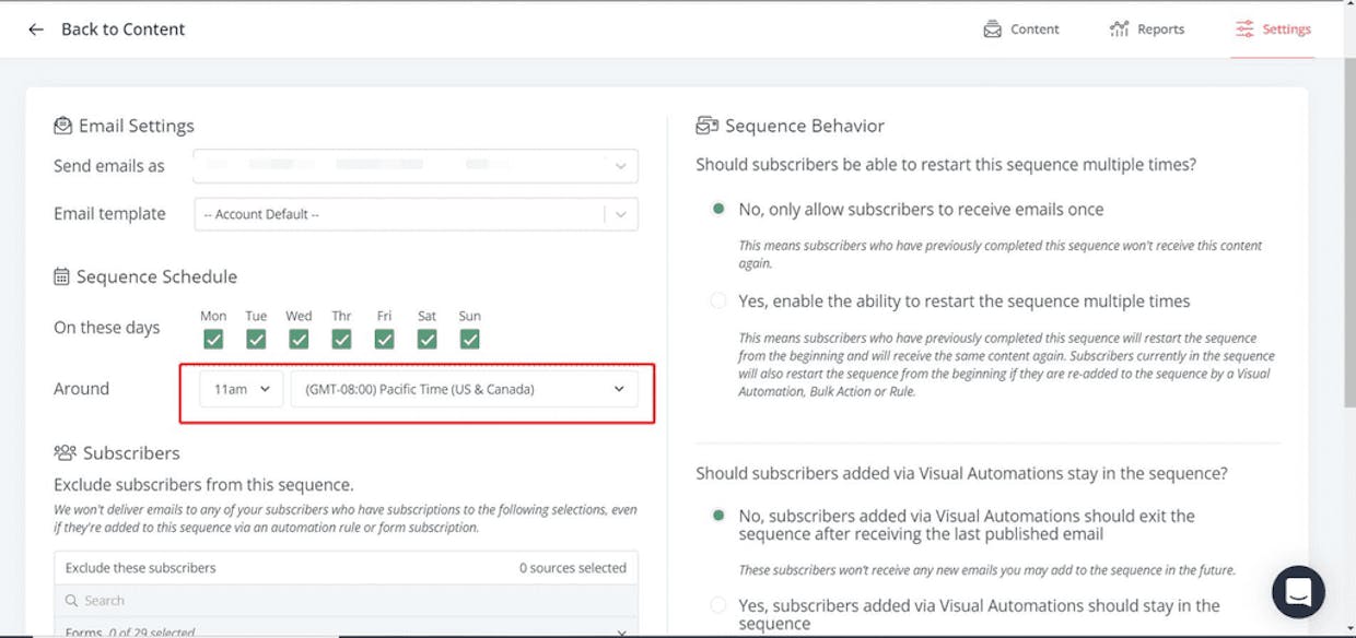 Am i able to set a date and time for an email sequence? Or can i only do that through broadcasts?