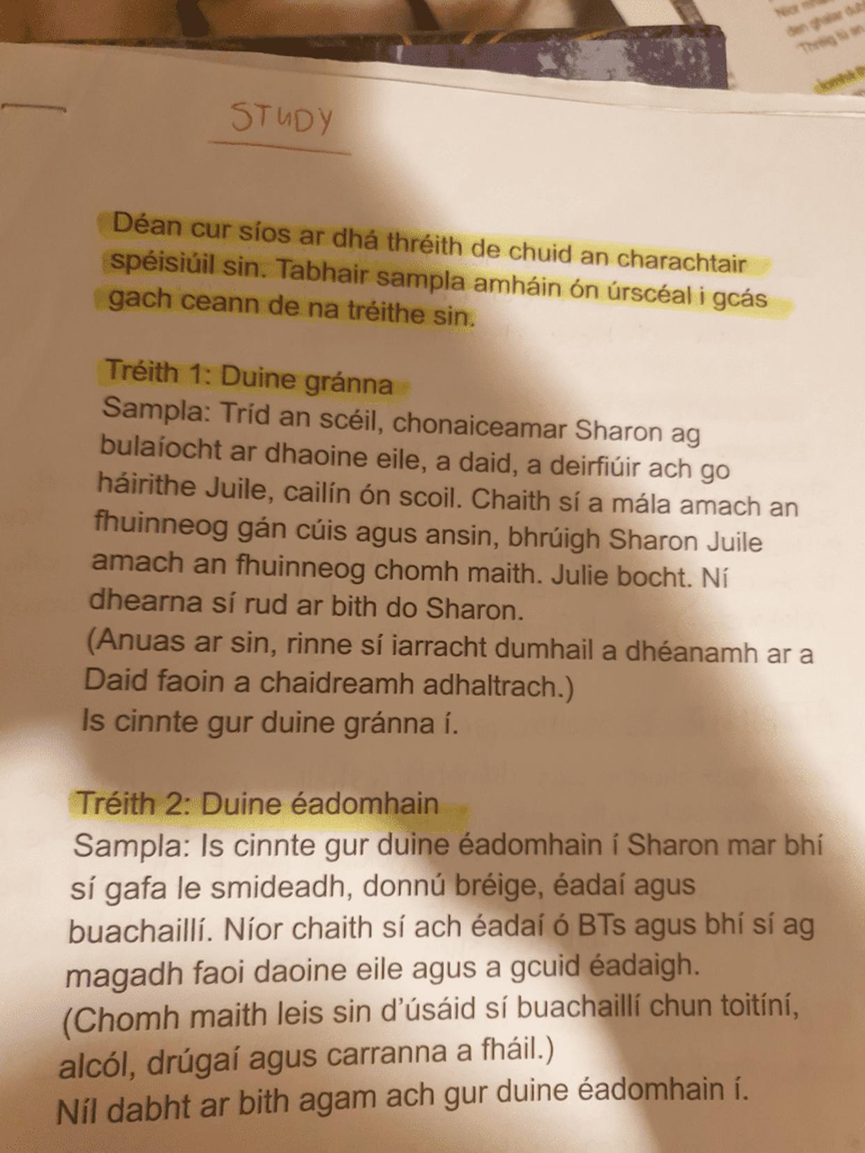 Traits of SharonÂ