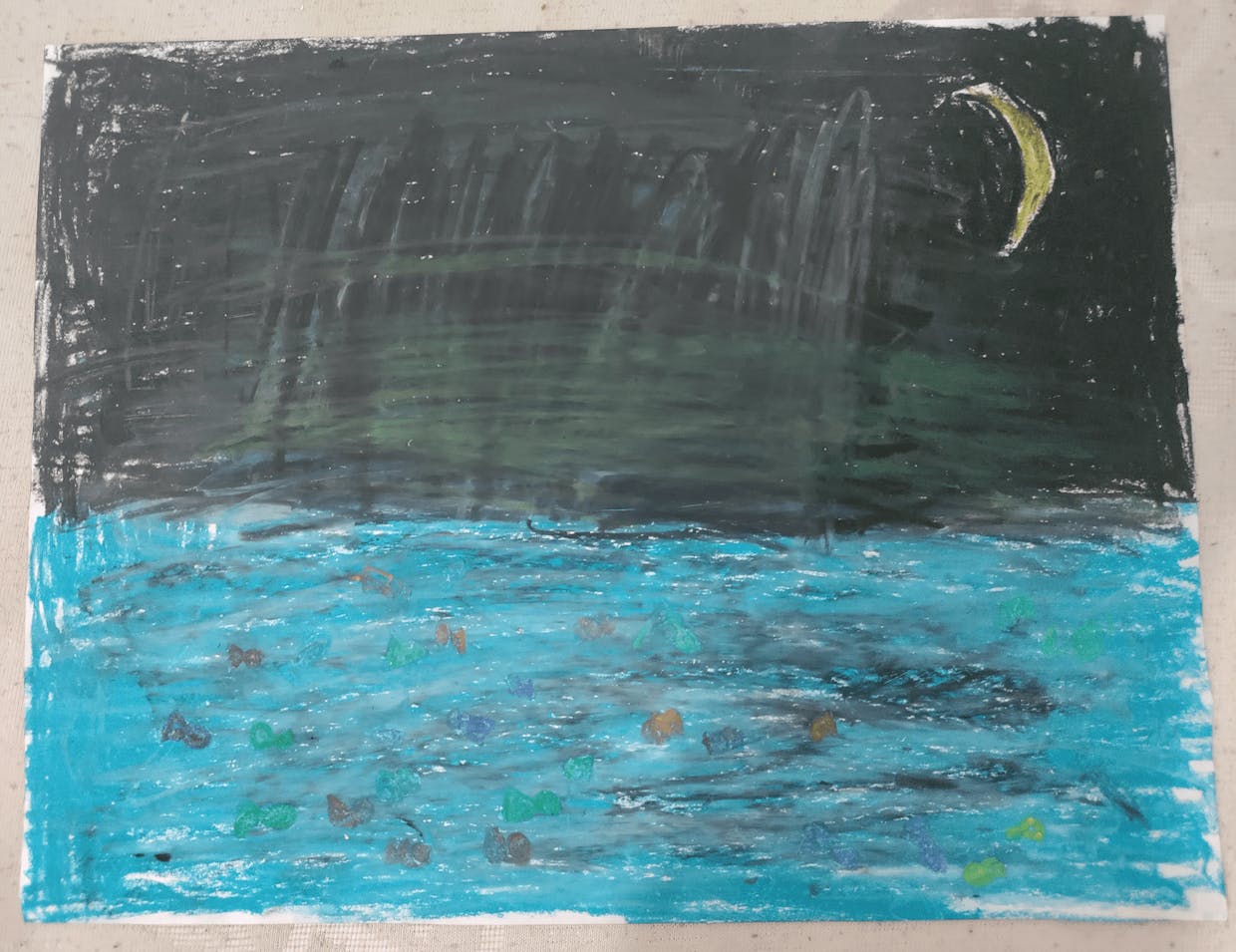 My son Vivaans drawing of a starry night in Canada