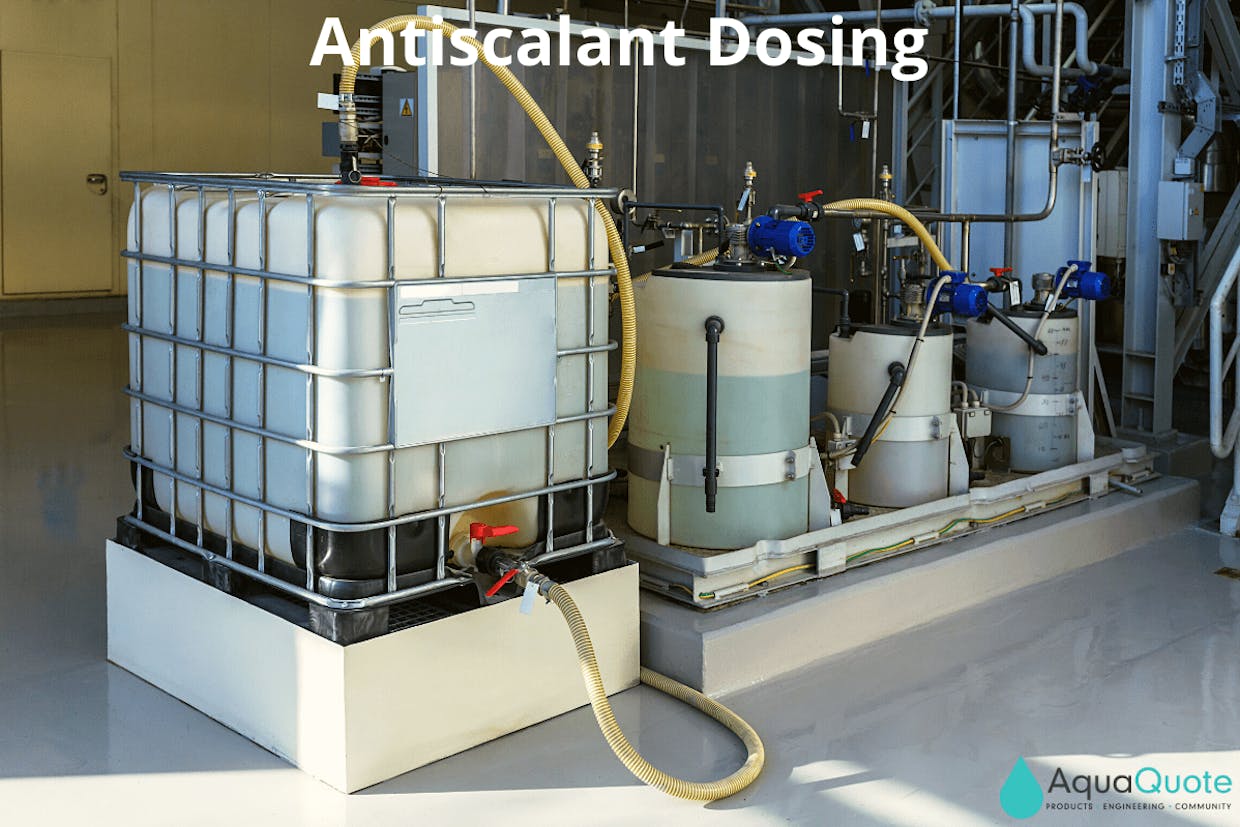 Chemical dosing systems in membrane water treatment process