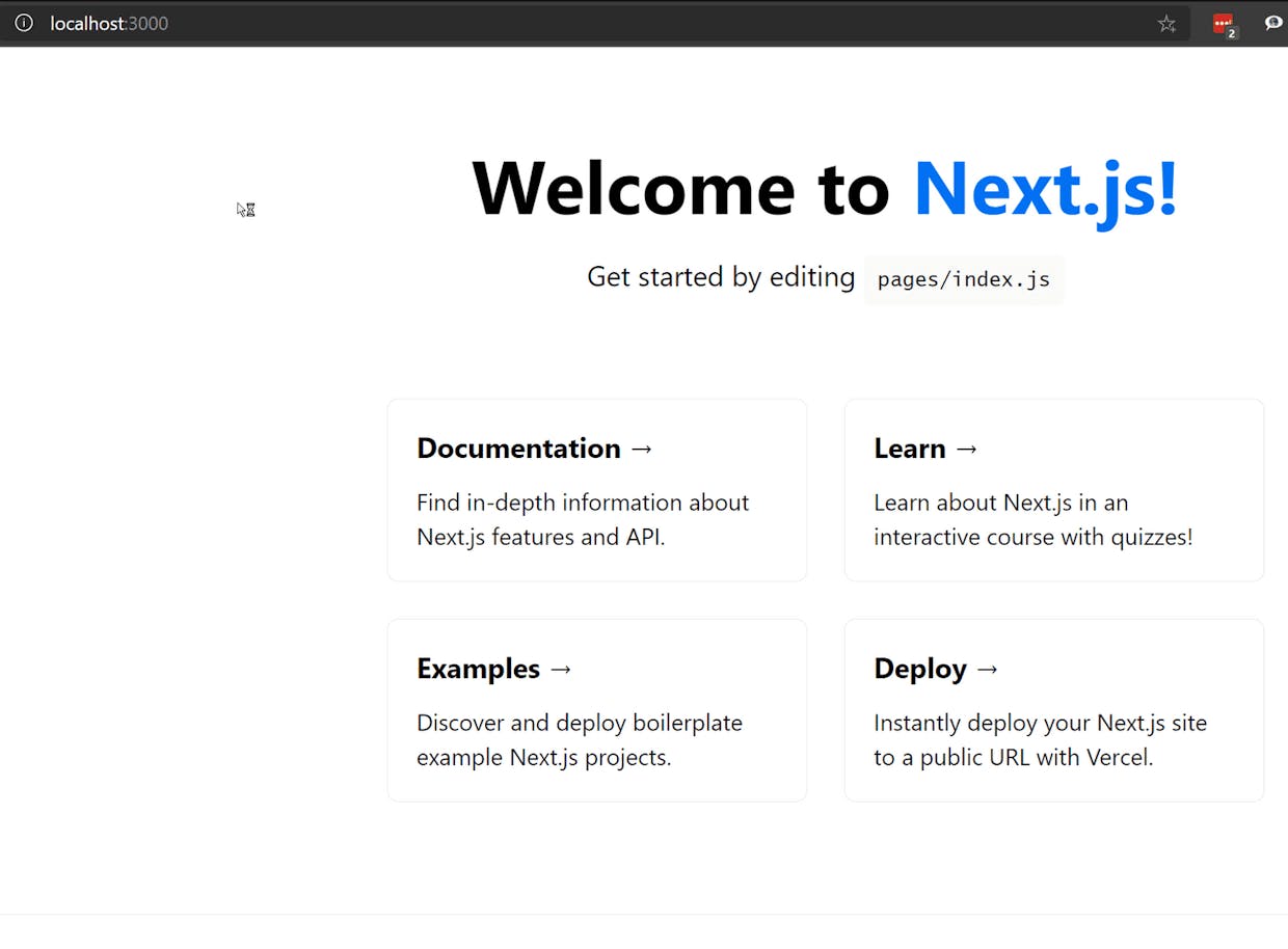 Như vật là start xong với NextJS