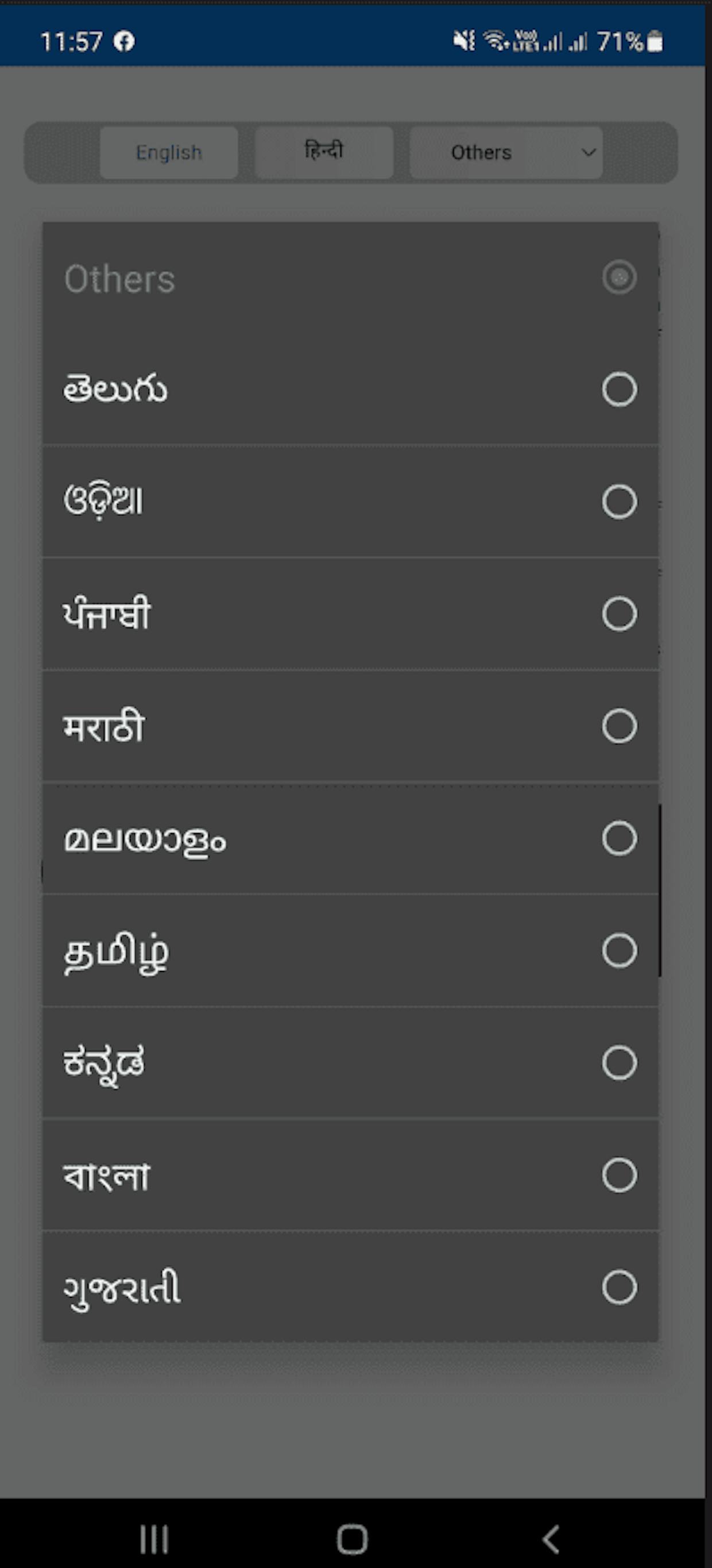 mobile app with multi-language option