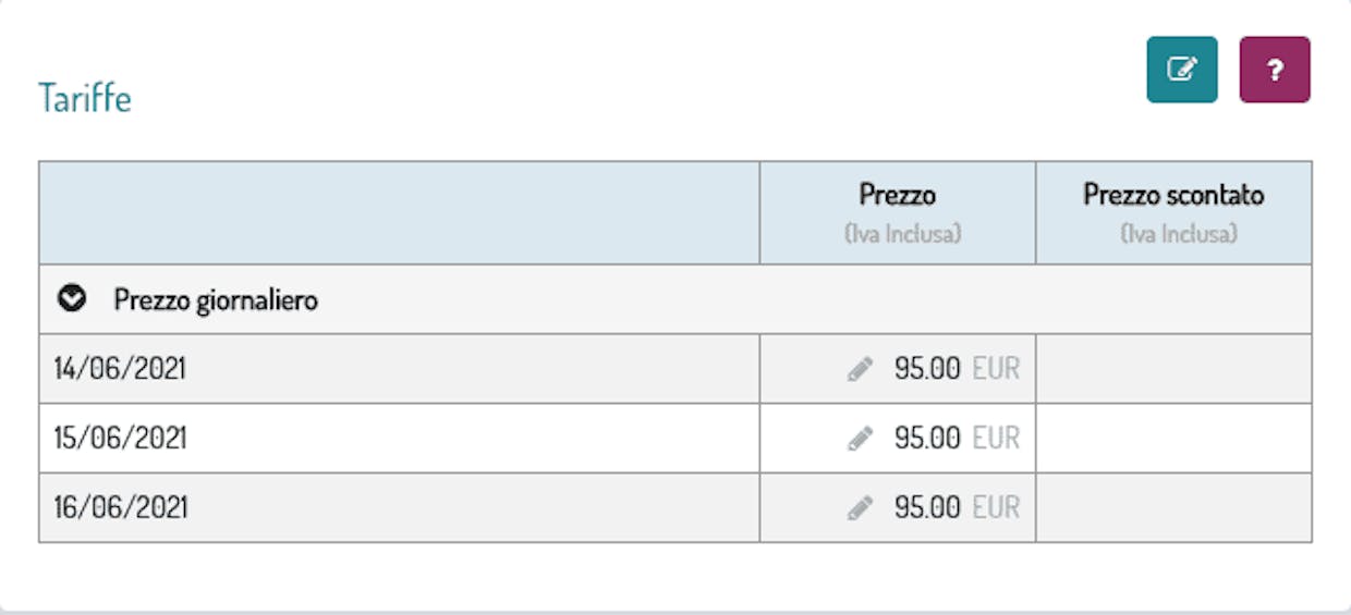 voglio cambiare il prezzo totale di una prenotazione senza fare conti assurdi. concordo un prezzo e lo inserisco come si fa? lui mi div ide per giorni e fa le virgole coi decimali