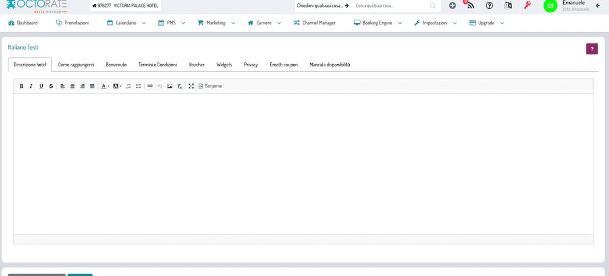 Come posso modificare la descrizione della mia struttura sul sito?