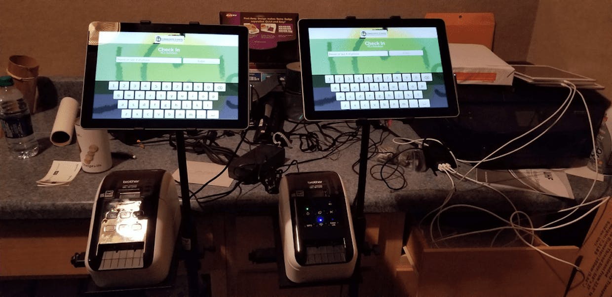 Has anyone here used Microsoft Surface tablets as check-in kiosks connected directly to printers? Not as "mobile check-in" or "remote printer" kiosks, mind you... In other words, has anyone printed check-in tags from a microsoft surface tablet?