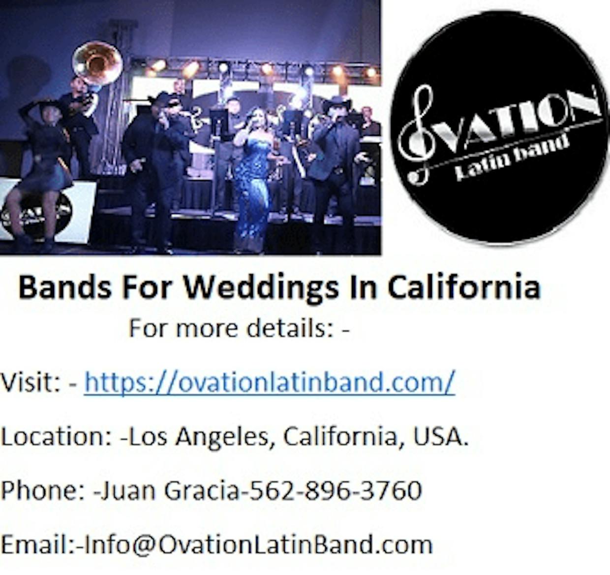 Hire Latin Bands For Weddings In California at best price ?