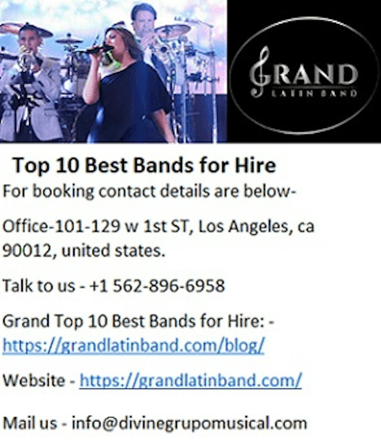 Top 10 Best Bands for Hire In Los Angeles ?