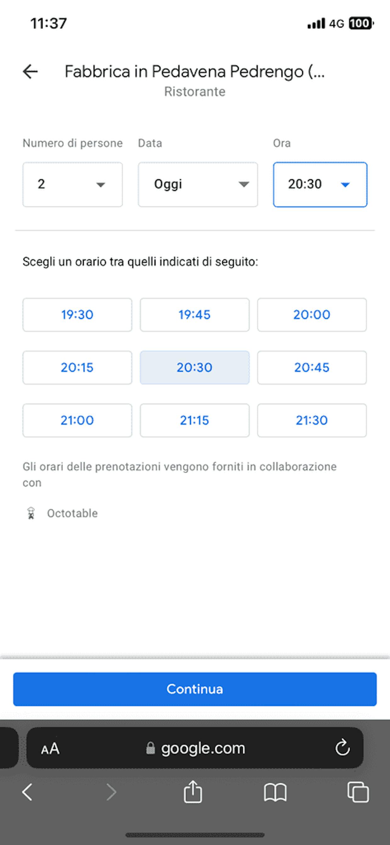 Buongiorno, come mai dal tasto Google non è possibile prenotare il giorno di sabato? gli altri giorni non hanno problemi. Grazie mille