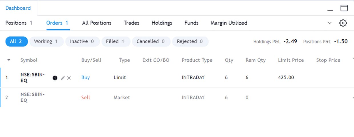 Guys anyone has demo video on orders placement ? i placed an order intraday let's say sell on 735, now i want to put the exit order on 730 ( in tradingview you have somethig called protect position where you can place 2 legs or any leg ) .  when i try to close the trade from the chart it always asks me close trade on (XXX  price )  which is market price. puzzling situation.  i can place another intraday buy order but i realized it takes another margin . kindly help 
