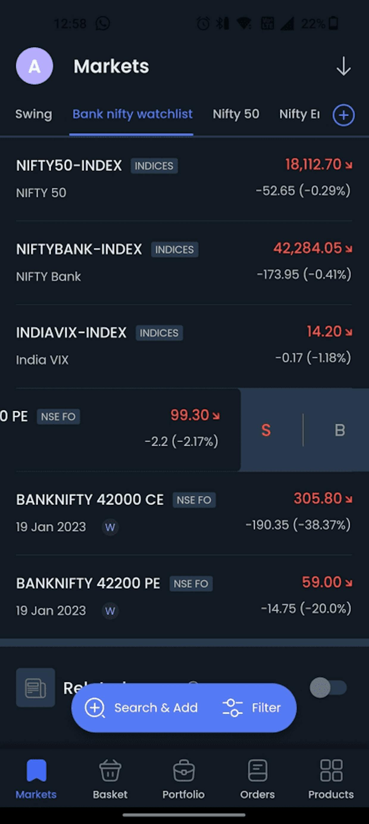 Can I place an order from the watchlist in FYERS?