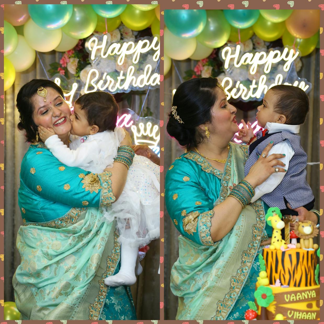 Happiness of completing 1 year of this special bond # 1st birthday of my twins# showering abundance of love