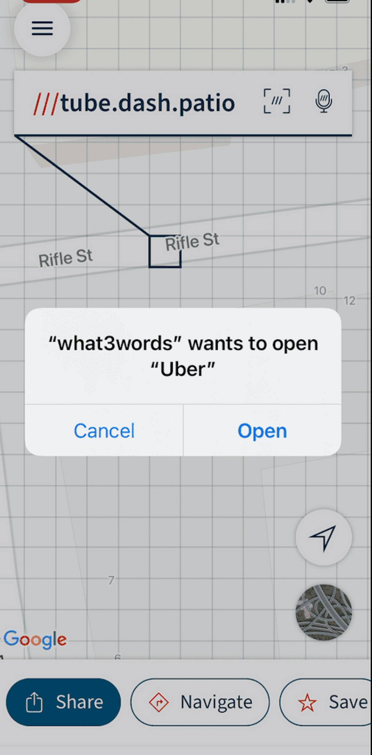Can I use w3w with Uber?