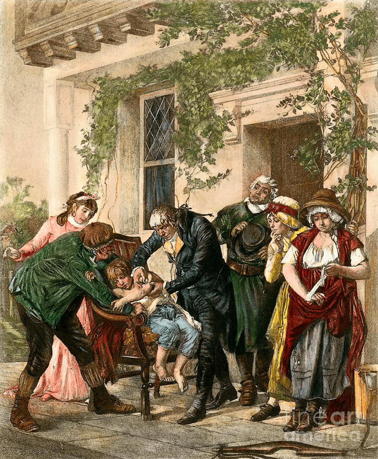 First vaccination 1796 - Drawing by Granger. Downloaded from 