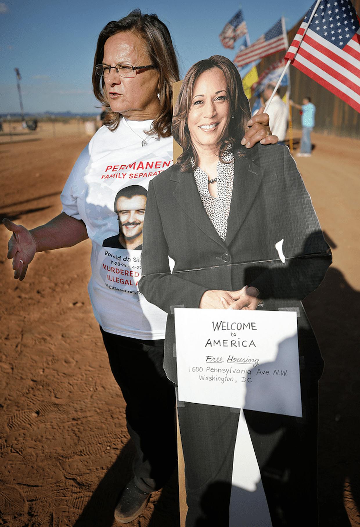 Angel Mom Agnes Gibboney talks about her late son Ronald da Silva, who was 29 when he was killed by an illegal immigrant in 2002. Gibboney attended Friday’s Federation for American Immigration Reform (FAIR) rally on the United States/Mexico border in Hereford.