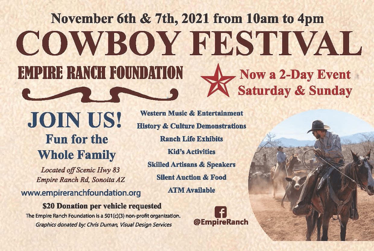 Empire Ranch Foundation Cowboy Festival 2021 flyer