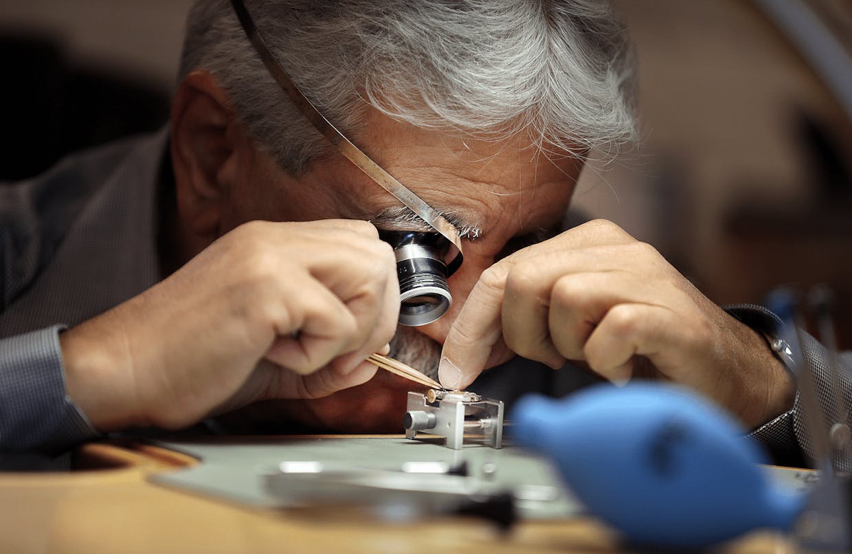 Theo’s Watch Repair owner, Theo Gheorghe, works on a customer’s time piece at his Fry Boulevard shop Tuesday in Sierra Vista. Gheorghe opened his shop 2-years-ago.