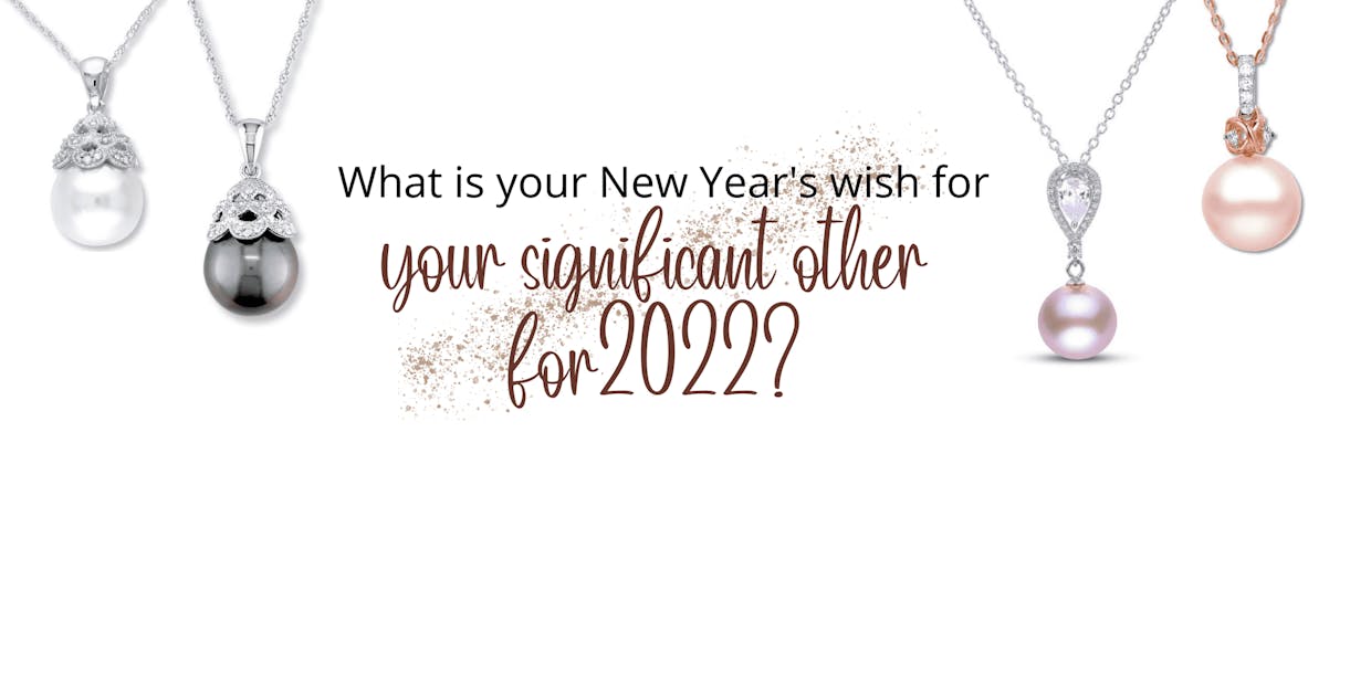 White, black Tahitian, and or two hues of pink pearl drop necklaces make wonderful New Year backdrops.