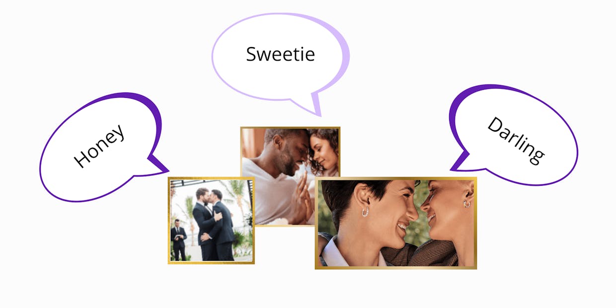 Honey, sweetie or darling are common nicknames exchanged between the three couples shown.