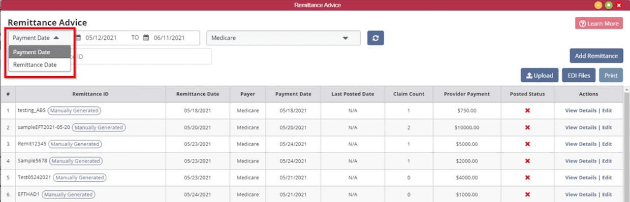 NEW REMITS WINDOW. WE CANNOT SORT THE COLUMN HEADERS LIKE BEFORE. @