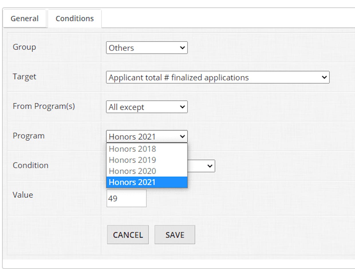 Program to exclude field would populate with program names from instance