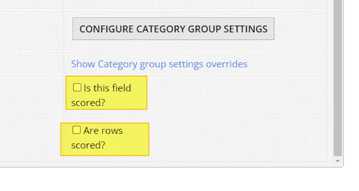 Current table field inline scoring configuration checkbox options 