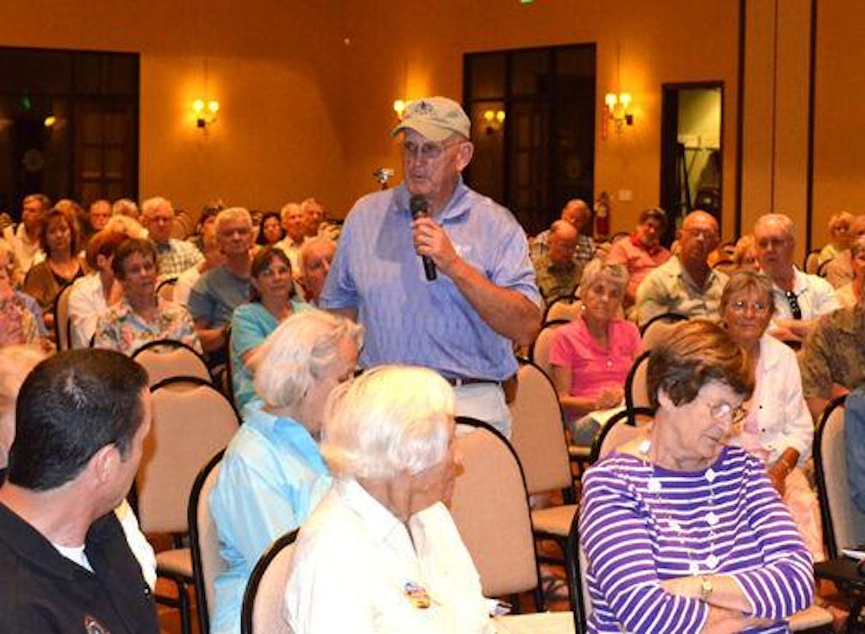 The proposed Rosemont Mine has been the subject of many public meetings. This one was in Quail Creek in 2013. 