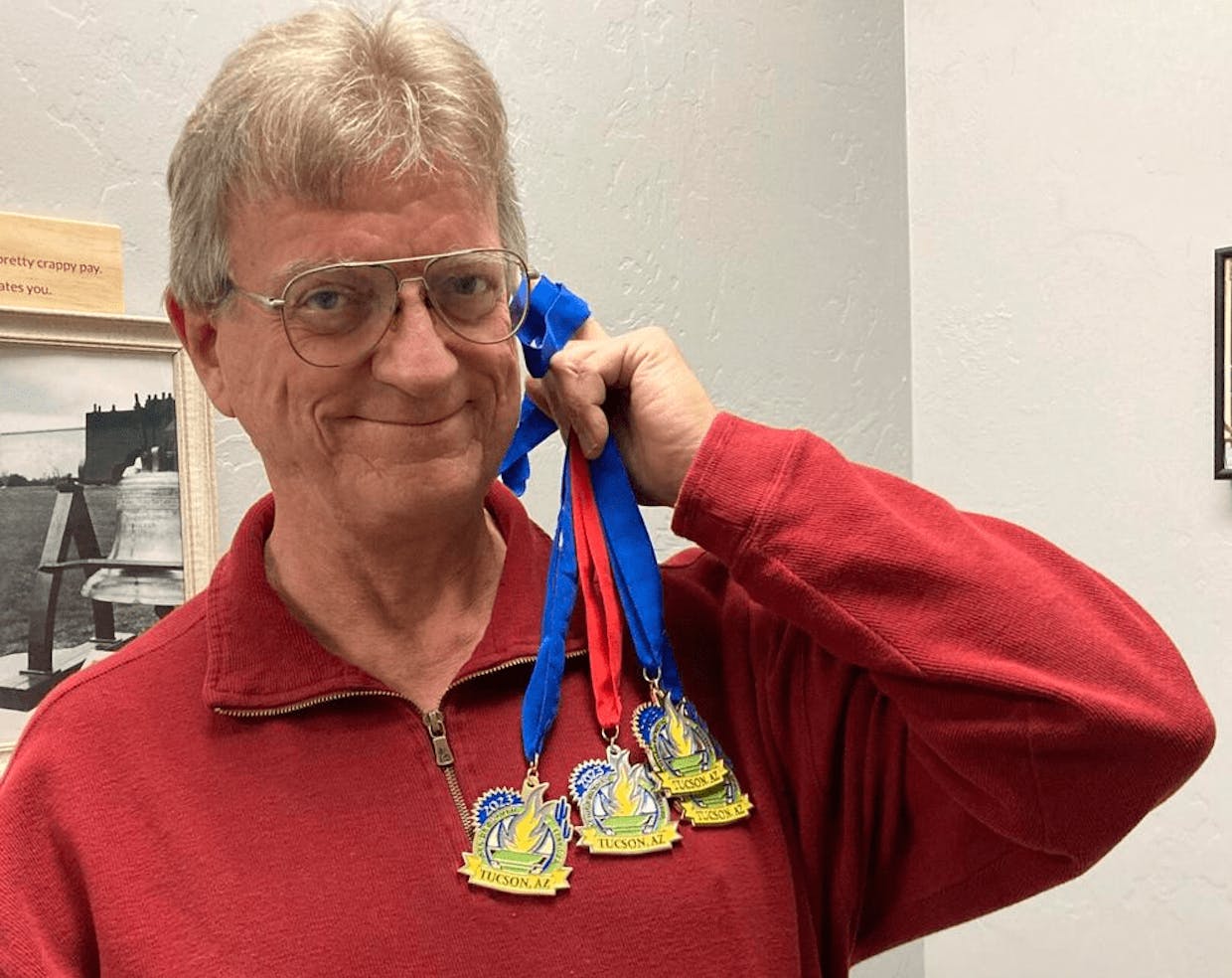 Dwight Monberg won four track medals Saturday in Tucson. (Green Valley News)