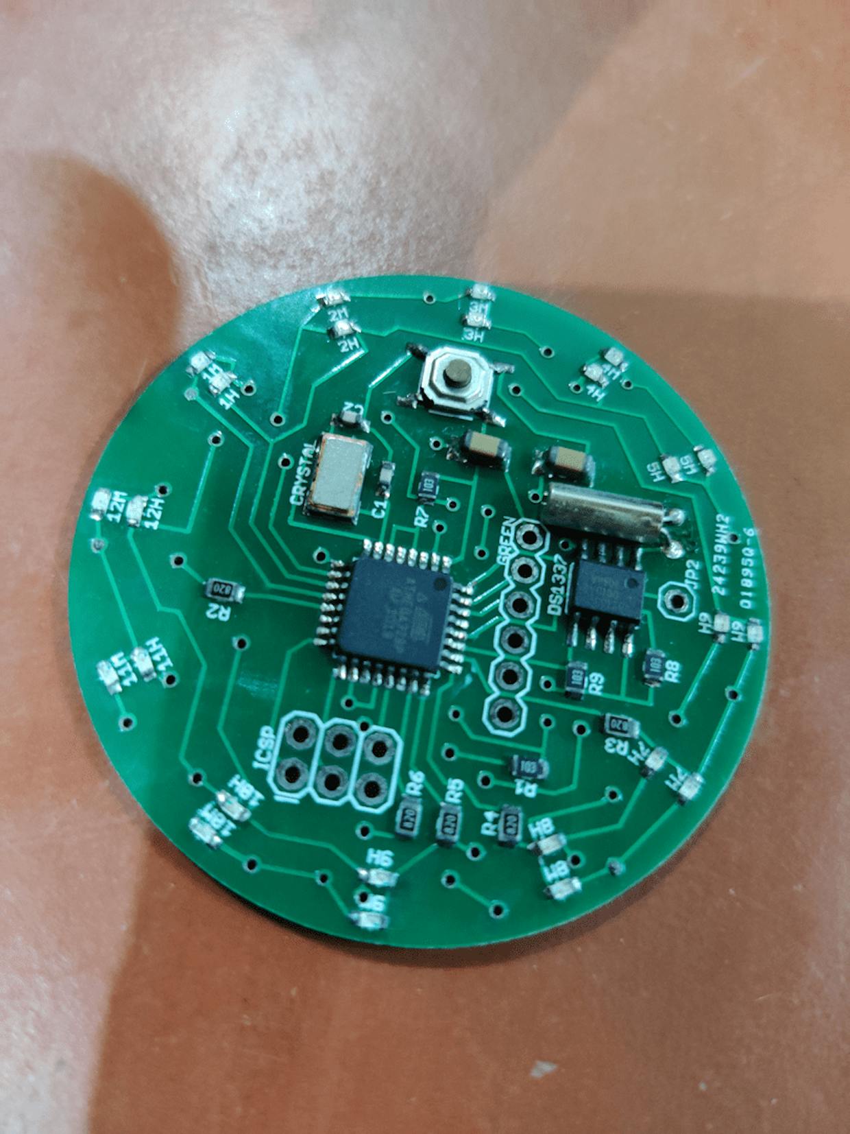Watch, with Hour and Minute LEDs. and missing the battery holders (2 x CR2032)