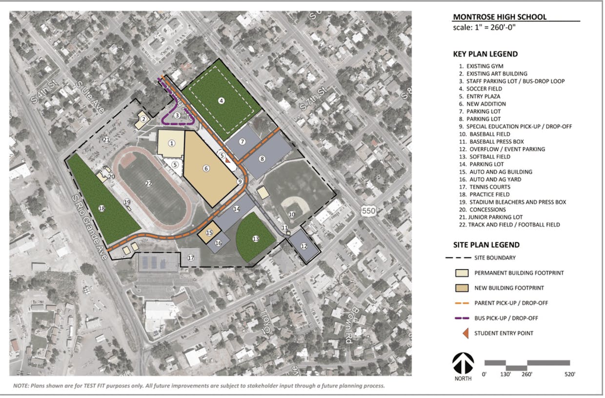 Here's what the layout for a replacement high school 