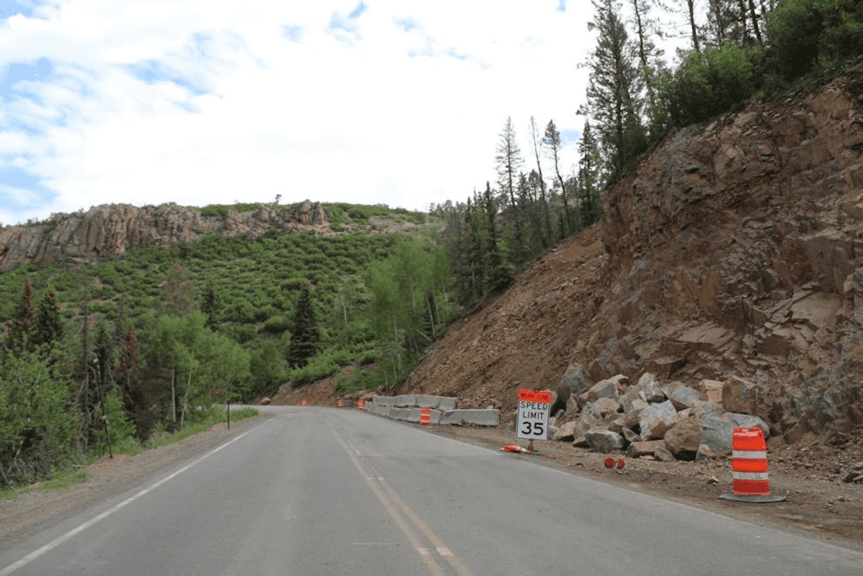 The construction site in Little Blue Creek Canyon, U.S. 50. (Cassie Knust)