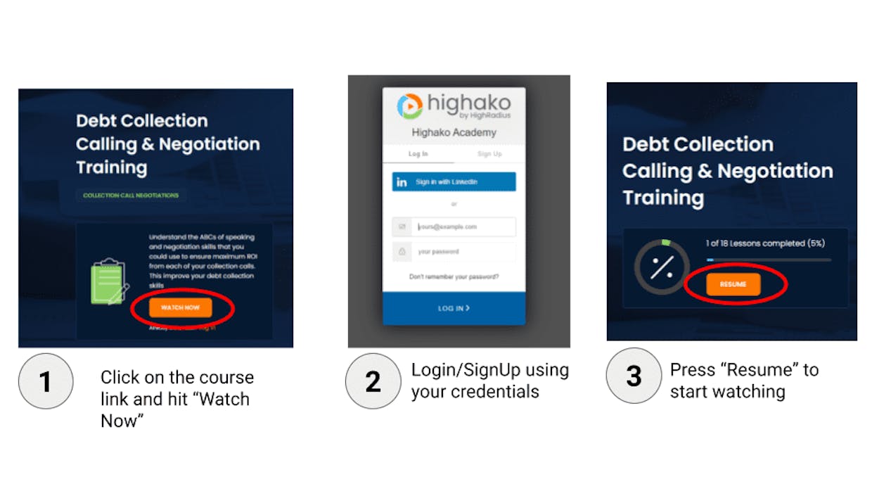 How to register for the debt collector course?
