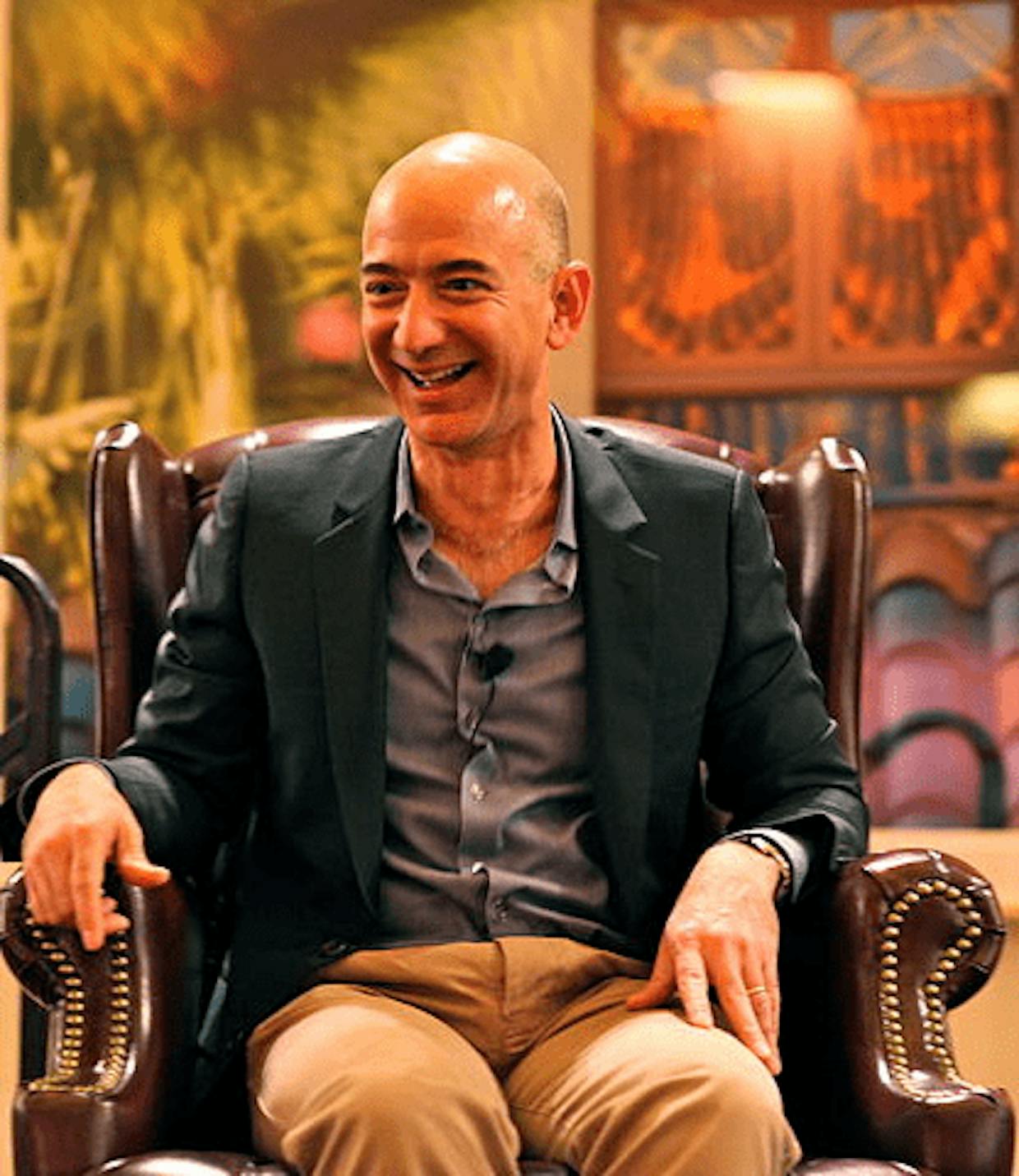 Source: By Steve Jurvetson - Flickr: Bezos’ Iconic Laugh, CC BY 2.0,