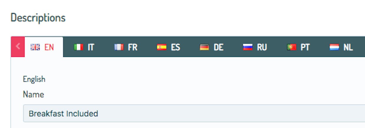 non riesco a mostrare il nome della camera nella lista delle disponibilità del booking engine, mi mostra la tipologia