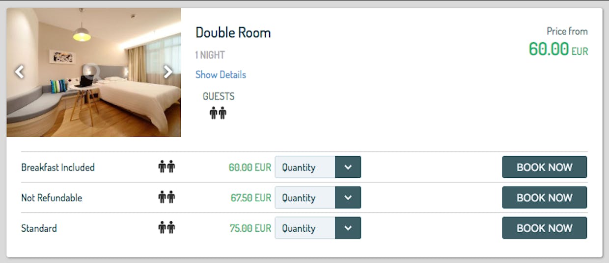 non riesco a mostrare il nome della camera nella lista delle disponibilità del booking engine, mi mostra la tipologia