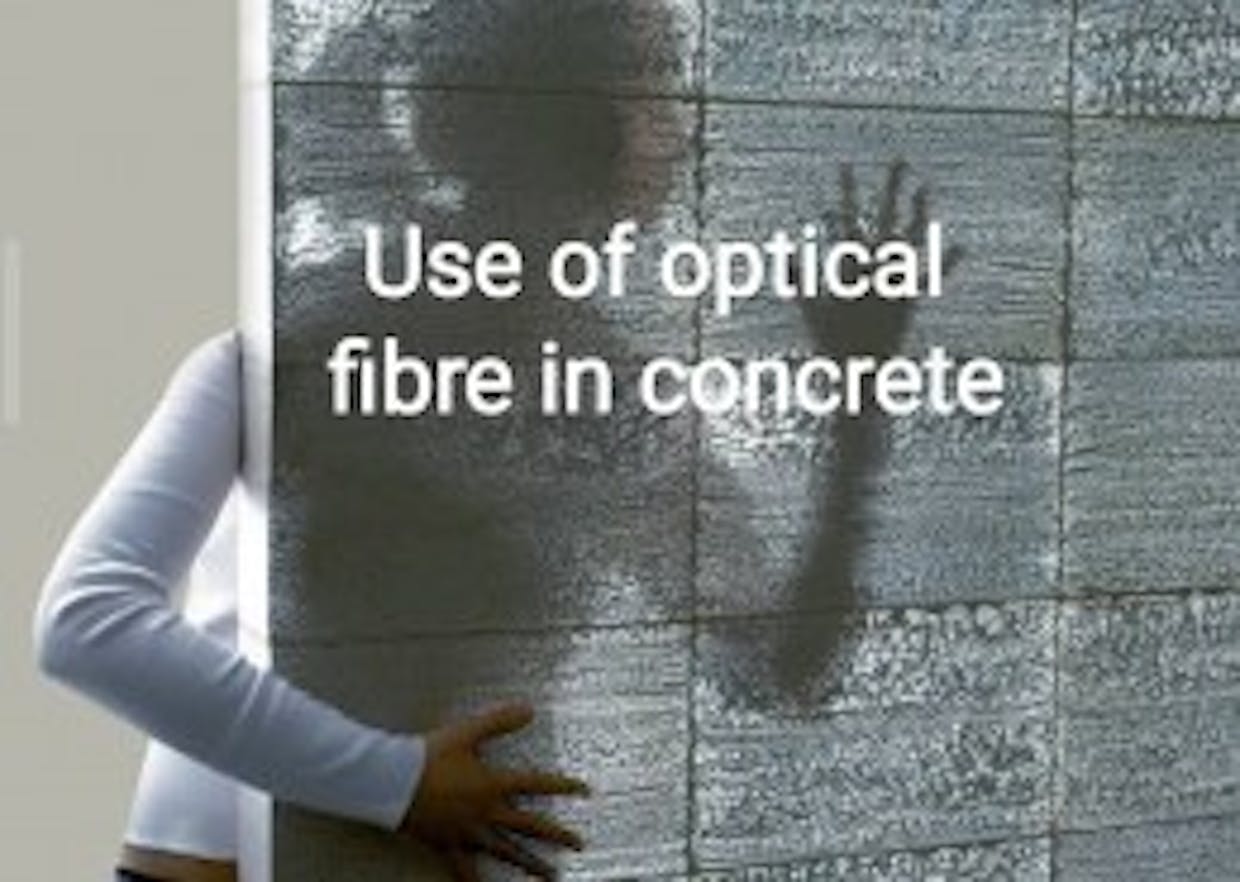 What is the use of plastic optical fibre in concrete?