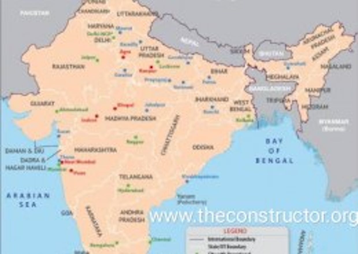 Is there any mapping of on going large construction projects in India?
