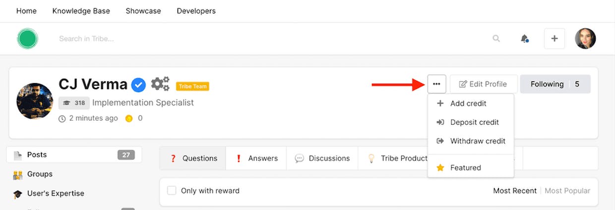 How to add coins (virtual currency) to a member after posting a question?