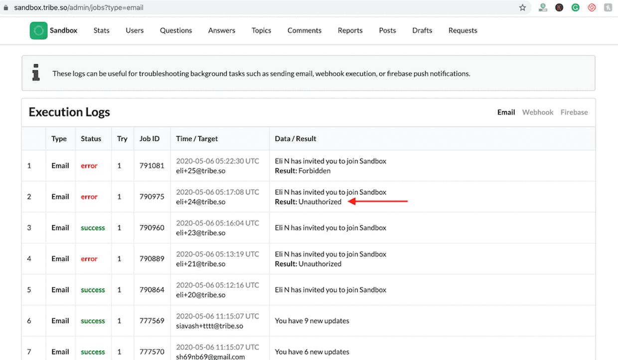 I have Sendgrid enabled, but the emails are not sent. What is the reason?