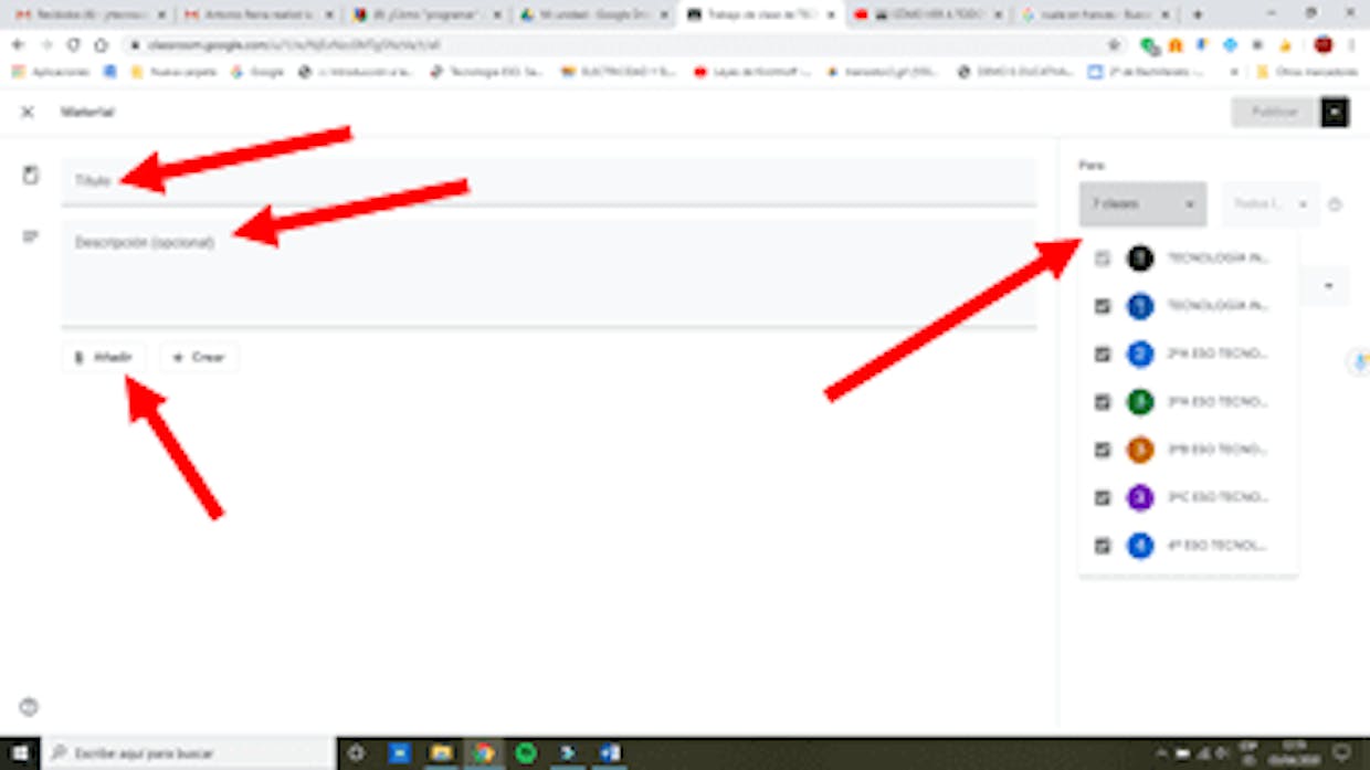 ¿Cómo "programar" un material a varias clases a la vez?