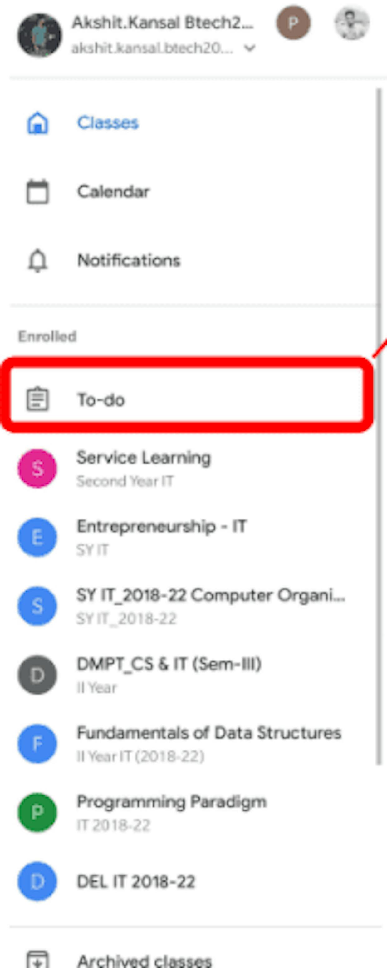 Notificaciones de Classroom en la app ¿dónde están?