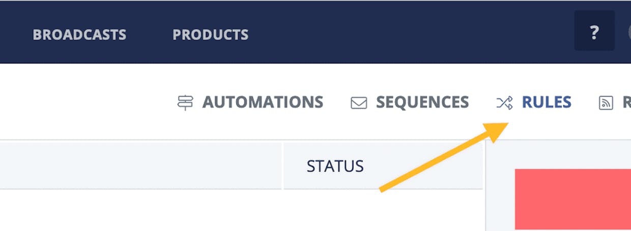 First, hit the "rules" button...
