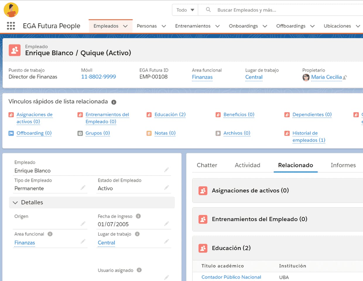 Cual es la diferencia entre Personas y Empleados dentro de EGA Futura People?
