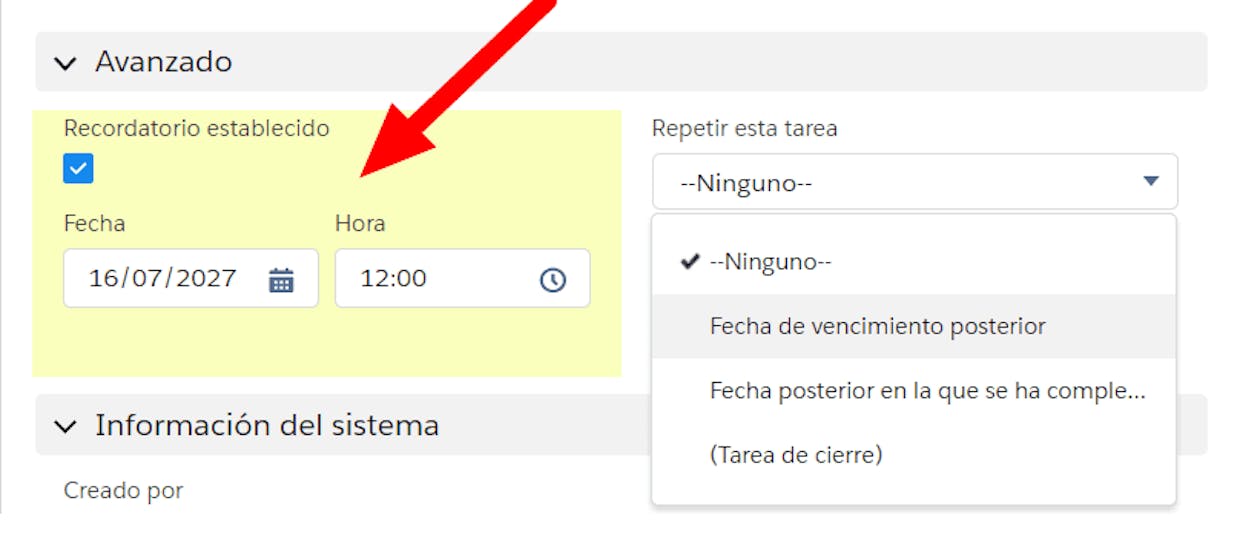 Es posible generar "Alarmas o Recordatorios" en Calendario?