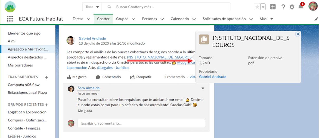 Como vincular un registro de la base de datos en una publicación o comentario de Chatter? Para que desde la publicación se pueda acceder a ese registro