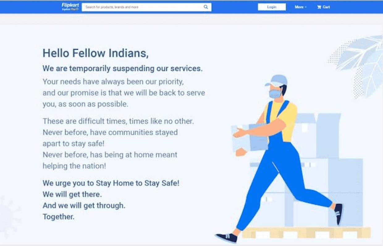 How is Flipkart affected by the 21 days Lockdown?