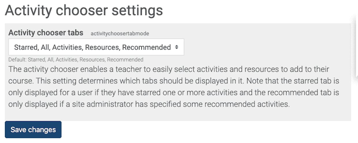 Settings for the activity chooser.